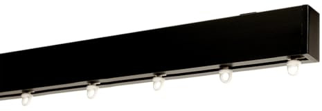 Rieles para Cortinas con Onda Perfecta con Instalación a Techo, Riel de Cortina Flexible y Resistente para ventanas y puertas Guías decorativas CINTACOR Negro 150 cm