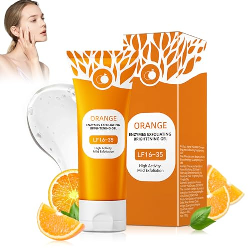 Natürliches Orange Peeling Gel, Peeling Für Gesicht Tiefenreinigung, Orange Gesicht Reinigung Reinigungsgel, Exfoliating Brightening Gel, Pflegt und Spendet (1PC)