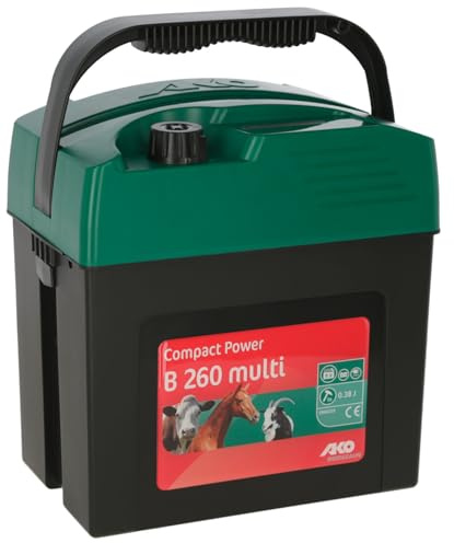 AKO Compact Power B 260 Multi Appareil de clôture électrique à Batterie sèche 9 V Tension maximale 9800 V pour clôtures jusqu'à 4 km Fabriqué en Allemagne