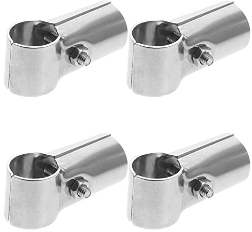 LALAFINA 4pcs Stainless Steel Chain Link Fence Clamp Bracket for DIY Shelves Handrails and Greenhouses Durable Easy to Install for Home Supplies
