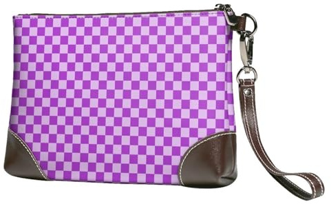 TZTTZT - Bolso de mano con estampado a cuadros y color morado y lila para mujer, monederos y bolsos