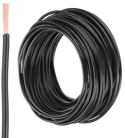 QUARKZMAN 75 Feet Fil Electrique Isolé Multicuivre 12 AWG Câble de Raccordement Fil THHN Câblage de Sonnette, Industriel, Câblage de Remorque, Évalué pour 600 Volts,UL listed,Black