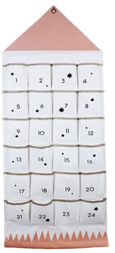 Calendario dell'Avvento di Natale 2025 Calendario dell'Avvento riempibile da appendere alla parete in tessuto con 24 tasche per la casa Decorazione natalizia per il conto alla rovescia Decorazioni