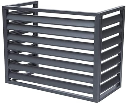 Valla de Privacidad Cubierta Aire Acondicionado Gris Sin Cub 100×50×70(1.5P) Exterior - Dnowegas Rejilla Aluminio Resistente Óxido Reducción Ruido Soporte Plantas Decoración Elegante