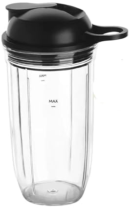 Vaso de 24 oz for licuadora, compatible con NutriBullet Blender Combo de 1000 W y 1200 W, repuesto con tapa for llevar.