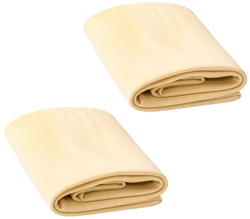 GSOIDJY 2 Stück 60 x 40 cm Fensterleder, Gelbe Trockentuch Ledertuch, Leder Tuch Auto Pflege, Autoleder für die Fahrzeugpflege, Reinigungstücher für Autowäsche Politur Fenster Spiegel
