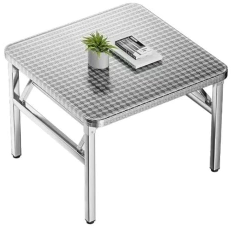 Sohodoo Heavy-Duty Stainless Steel Folding Table,Portable Outdoor Camping Picnic & BBQ Table for Kitchen Restaurant & Hotel,Square Design,Lightweight Easy Setup(80 * 80 * 72cm)