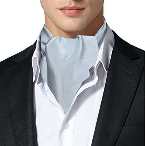 Remo Sartori Herren Ascot Doppelflügel,100 % Seide, Uni-Farbe – Made in Italy