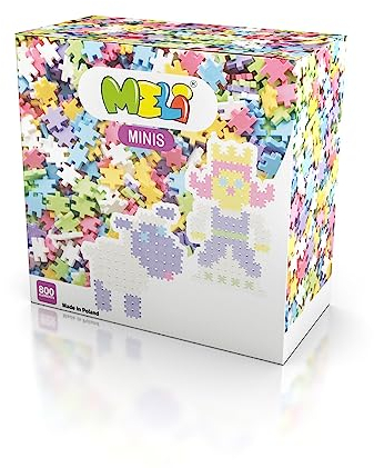 Meli Minis 800 Pastel | 800 Bunte Steckbausteine für kreative Kinder ab 3 Jahren | Lernspielzeug für Mosaike, Figuren & 3D-Modelle | Fördert Motorik & Fantasie