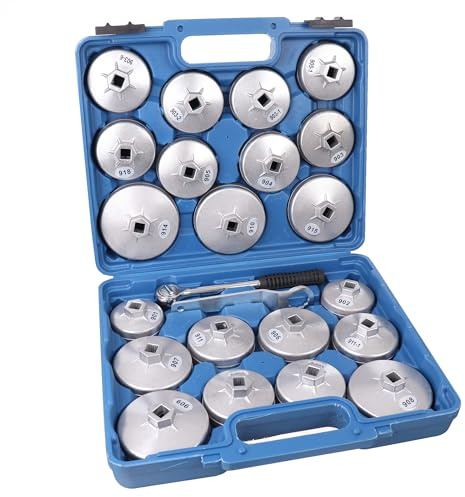 Kastor 23-tlg Alu Ölfilterkappen Satz Ölfilterschlüssel Druckguss Ölfilter-Werkzeug
