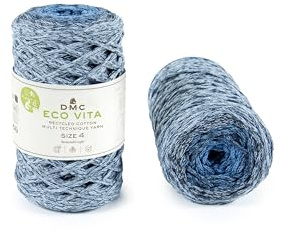 DMC Nova Vita 4, Multico Colours, Blue Crochet Knitting Macrame Yarn, 250g