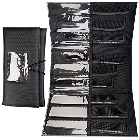 TONI&GUY CARBON N-20 9STT SET - Haarkamm-Set aus Kunststoff für Professionals und Individuals mit dichten Haaren - Schwarz