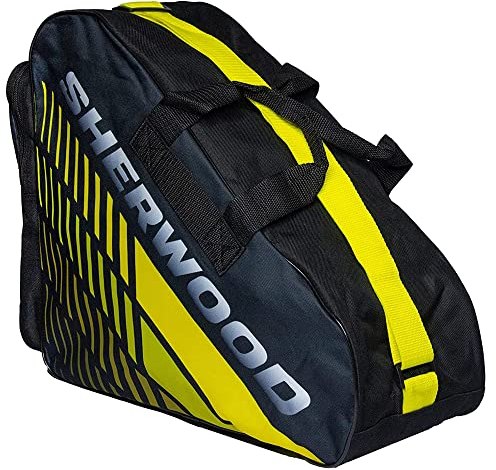 Sherwood Schlittschuhtasche, Inliner-Tasche für Erwachsene und Kinder, Eishockey-Bag, ideal für Rollschuhe und Eislaufschuhe (Yellowline)