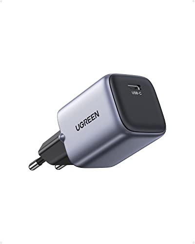 UGREEN Nexode Chargeur 20W USB C avec GaN Tech Alimentation Compatible iPhone 14 Pro Max 13 12 11 XR X iPad Mini Air Galaxy S22 Plus S21 S20, Câble Non Inclus, (90664)