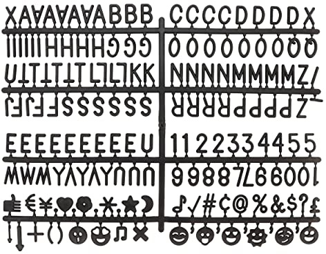 Stiles 122 2cm Standard Letters for Letter Boards, Plastic, Changeable for Wood and Felt Boards, Black