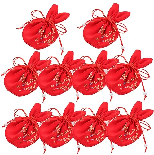 AOKWAWALIY 10 x Kaninchen-Duft-Schublade für Schrank, Stickerei, hängende Sachet, Urlaub, Süßigkeitentüten, Leere Beutel, Lavendelbeutel, Leere Blumensäckchen, farbige Seidenstoff, Gewürze,