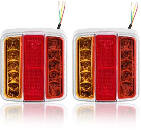 SPARKMOTO 2 Stück LED Rückleuchten Anhänger 12V, Pkw Anhänger Led Rückleuchten Satz Wasserdicht,Anhänger beleuchtung rücklichter mit E-Prüfzeichen Für Wohnwagen,Traktor,LKW,KFZ,Bootsanhänger