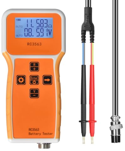 Tester di Resistenza Interna Batteria, Misuratore Tensione e Resistenza Interna 1uΩ~200Ω/0~±100VDC, Verificatore Batteria per Acido al Piombo, Ioni Litio, Fosfato Ferro Litio, Pacchetto Batterie DIY