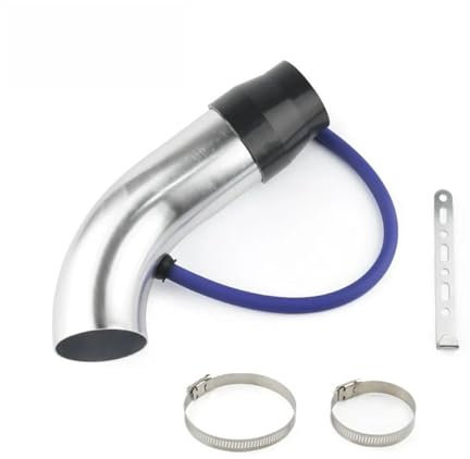 Luftansaugschlauch Aluminium 3'' 75mm Universal Auto Cold Air Intake System Turbo Induktionsrohr Rohr Silber Schwarz Rot Farbe Auto Lufteinlass(Silber)