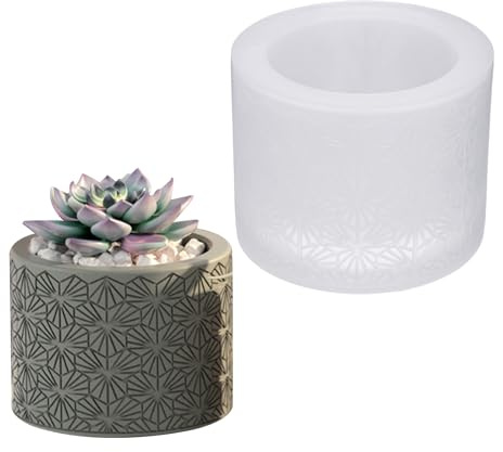 PATIKIL Silicone Mould Pot, 4.3x3.2 Inch Concrete Flower Pot Moulds for DIY Succulent Planter Candle Pen Holder Mould, White