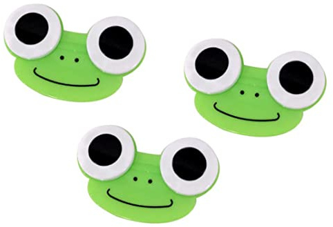 HoveeLuty Kontaktlinsenbehälter in Cartoon-Frosch-Form, Kontaktlinsenhalter, Cartoon-Tier-Linsenbox, 3 Stück, Frosch-Form-Kontaktlinsen-Box, Cartoon-Kontaktlinsenbehälter, Tier-Linsenbehälter