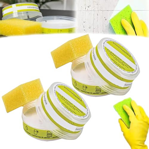 Piedra de limpieza respetuosa con el medio ambiente, limpieza de suelos de piedra de guijarros, limpiador de suelos de ducha de piedra de guijarros, piedra de limpieza multiusos para baño, cocina (2)