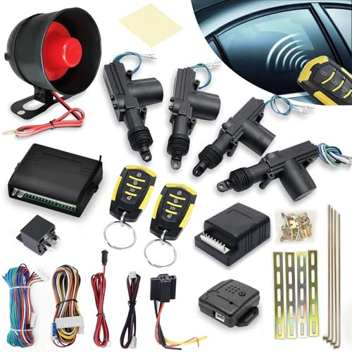 LEPEVNEY Universal Car Alarm System Remote Central Locking Kit with Keyless Entry Anti-Theft Alarm System