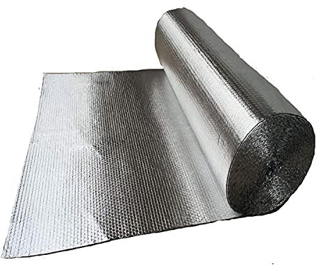 Doppelte Luftpolsterfolie, reflektierende Thermo-Aluminiumfolie, Isolierung, Heizkörperreflektorrolle, 5 mm, Luftpolsterfolie, Isolierung, Polyethylen-Isolierrolle für Fenster, Klimaanlage, Seitenwand