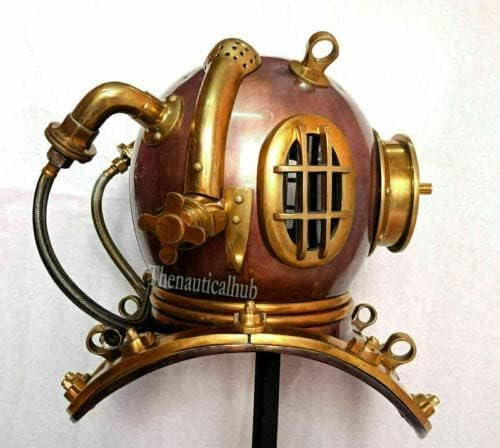 Taucherhelm US Navy Mark V Deep Sea Marine Divers Antik Scuba Sea Diver Vintage Marine Taucherhelm Massiver Stahl & Messing Taucherhelm 45,7 cm