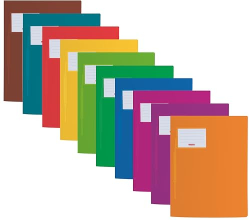 Brunnen Schnellhefter FACT!pp (A4, aus transluzentem PP, mit Namensschild, mit Einstecktasche innen) (A4, 10 Farben sortiert, 10er Set)