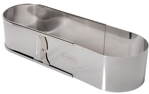Lares Backform/Backrahmen oval mit Klemmung - Stollen- und Brotform - aus rostfreiem Edelstahl - verstellbare Länge - Größe: L: 27-40 B: 11 H: 7,5 cm - Made in Germany