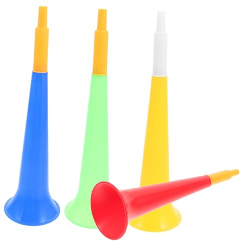 Gogogmee 4piezas Trompetas De Plástico Para Animación Fútbol Juguetes Para Niño Niña Accesorios Para Fiestas y Eventos Deportivos Colores Surtidos