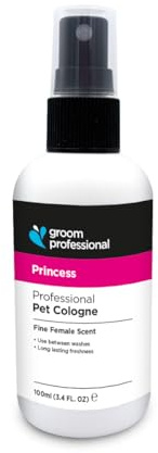 GROOM PROFESSIONAL Princess Dog Cologne - Perfume for Smelly Dogs - Irresistible Sweet Smell for Pets - Contains Chamomile Extracts to Soothe the Skin, 100ml