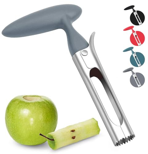 Rpanle Descorazonador de Manzanas, Cortador de Manzanas de Acero Inoxidable, Apto para Hogar y Cocina (Gris)