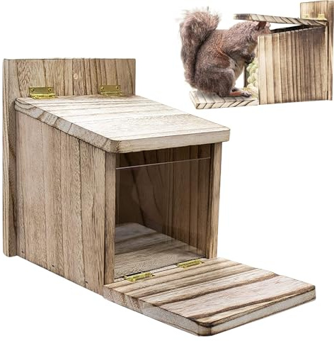 para Ardillas - Estación De Comida De Madera para Ardillas Listadas,Estación para Arbóreas | para Exterior, Jardín Trasero, Patio, Árbol, Ventana, Picnic