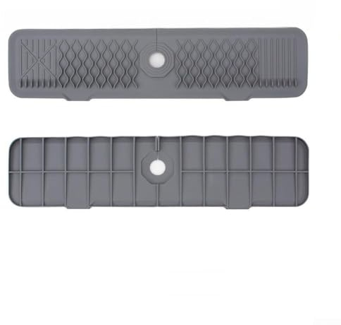 Paraspruzzi per lavandino, 61 cm, pieghevole, inclinato, in silicone, tappetino paraspruzzi per bagno, cucina, tappo dell'acqua (61 cm grigio)