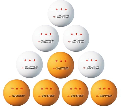 Zeiwohndc 10 Stück professioneller Tischtennisball 3-Sterne Tischtennis Außen und Innen PingPong für Training, Wettkampf, Tischtennis, Innensport, Wettkampfqualität