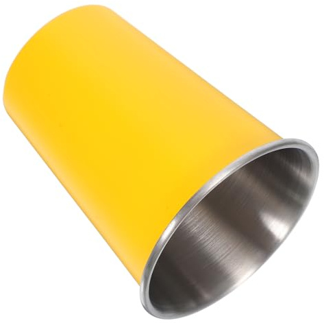 Kisangel Tasse en Acier Inoxydable Monocouche Jaune 350 Ml Gobelet en Métal Léger Réutilisable pour Camping Randonnée Boissons Chaudes et Froides Usage Extérieur Quotidien