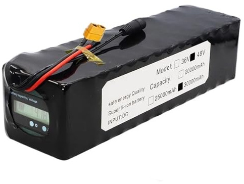 Batteria Per Scooter Elettrico Da 48V 20AH 30AH Batteria Al Litio Ad Alta Potenza Per Bici Elettrica 13S4P Batteria Agli Ioni Di Litio Impermeabile Con Caricabatterie 30AH,XT60
