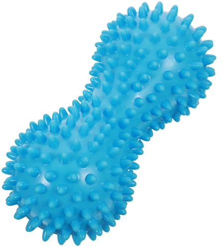 Massageball aus PVC mit Noppen für Füße, Rücken und Mobilitätstraining | Blau, für Füße und Waden, im Sport und Flexibilitätstraining, als Reflexzonenmassage Werkzeug bei Plantarfaszie