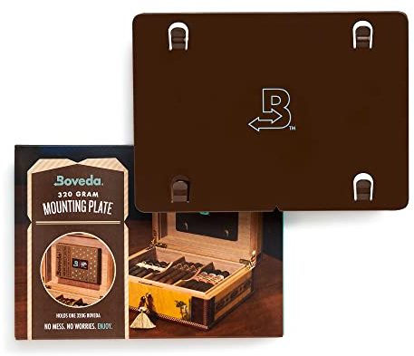 Boveda Metall-Montageplatte für Humidor – zur Verwendung mit Einheitsgröße 320 Boveda (separat erhältlich) – platzsparend – inklusive Montageset – 1 Stück