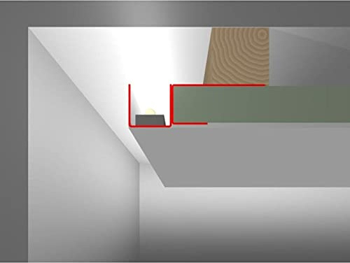 2m LED Trockenbauprofil DSL für schwebende Flächen für Gipskartonplatten Stahl Zinkblech