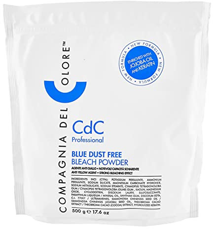 Compagnia del Colore, CdC Professional, Blue Dust Free Bleach Powder, Polvere Decolorante per Capelli, Anti-giallo, per Ottenere Mèches e Colpi di Sole, Formula a Base di Olio di Jojoba e Cheratina