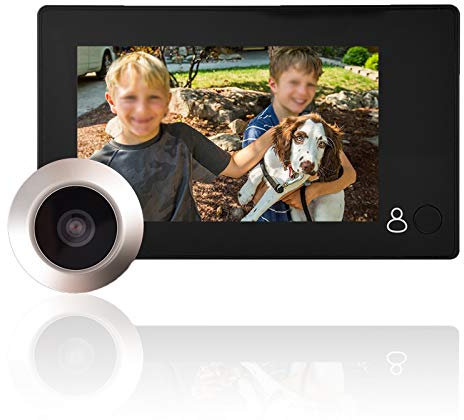 V BESTLIFE Home Video Door Eye Viewer Security Camera Visual Door Electronic Cat Eyes 4.3 TFT LCD 145 Degree Peephole Viewer Photo Visual Monitoring
