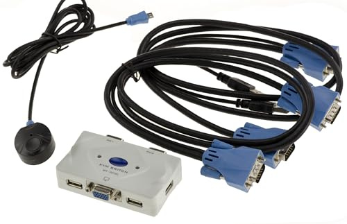 KALEA-INFORMATIQUE KVM VGA USB 2 PC avec télécommande | KVM VGA pour 2 PC avec partage écran, clavier et souris USB, télécommande et câbles inclus.