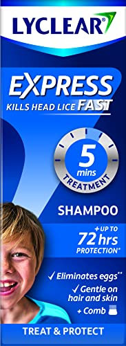 Lyclear Express Treat & Protect Shampoo - Kills Head Lice & Eggs – Effective in Just 5 minutes on Head Lice - Helps Protect for up-to 72 Hours* & Washes Hair – 200ml Shampoo Format