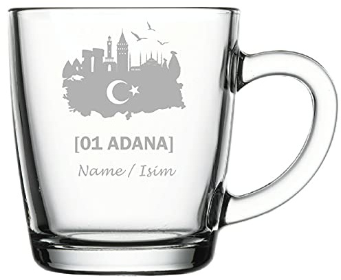 aina Türkische Teegläser Cay Bardagi türkischer Tee Glas mit Name isimli Hediye - Teeglas Graviert mit Namen 01 Adana