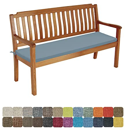 WTHYGB Bankauflage Sitzkissen Bankkissen 140 X 50 X 8CM Waschbar Abnehmbarem Stuhlkissen rutschfeste Gartenbankauflage Auflage für Gartenbank Terrasse Schaukel Gartenmöbel -Hellblau