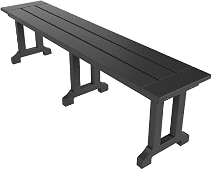 WO Home Furniture HDPE Laguna Trestle 65 Bench,Gray