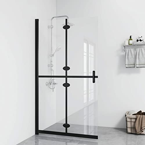 Chusui Faltbare begehbare Duschwand, Duschrückwand, Duschabtrennung, Glaswand Dusche, Duschglaswand, Duschtrennwand, Transparentes ESG Glas 80x190 cm